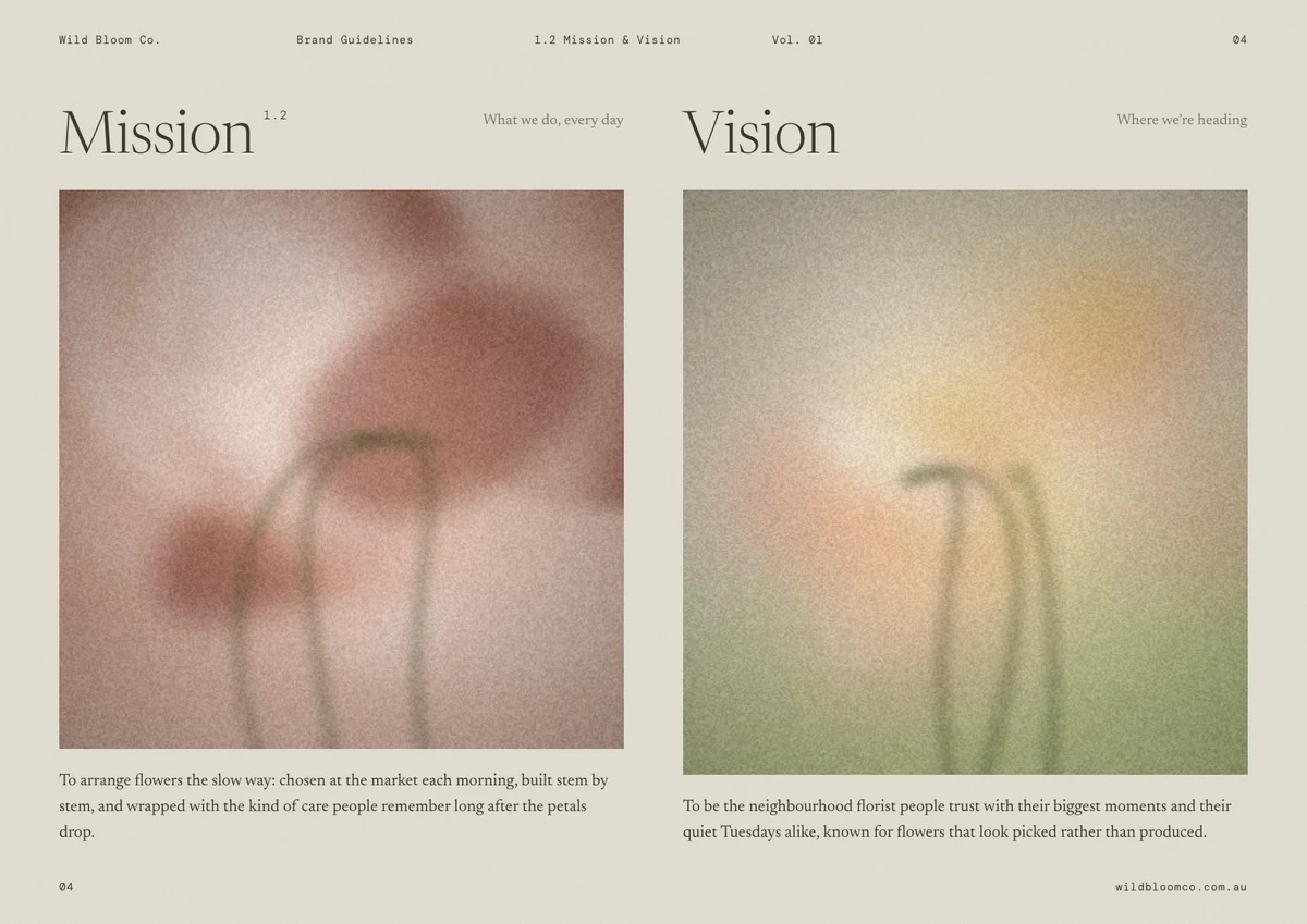 Wild Bloom Co. brand guidelines: Mission and vision