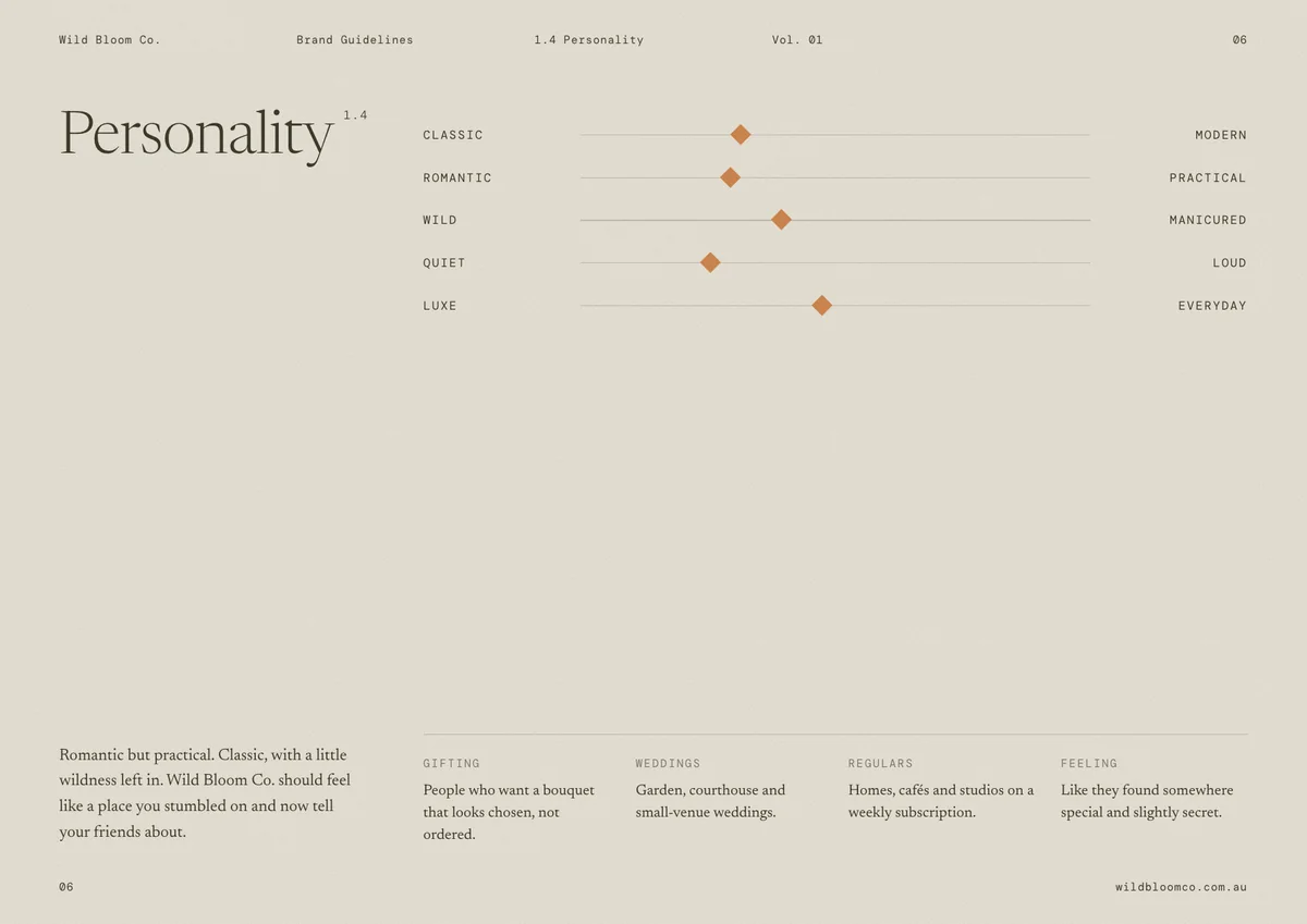 Wild Bloom Co. brand guidelines: Personality