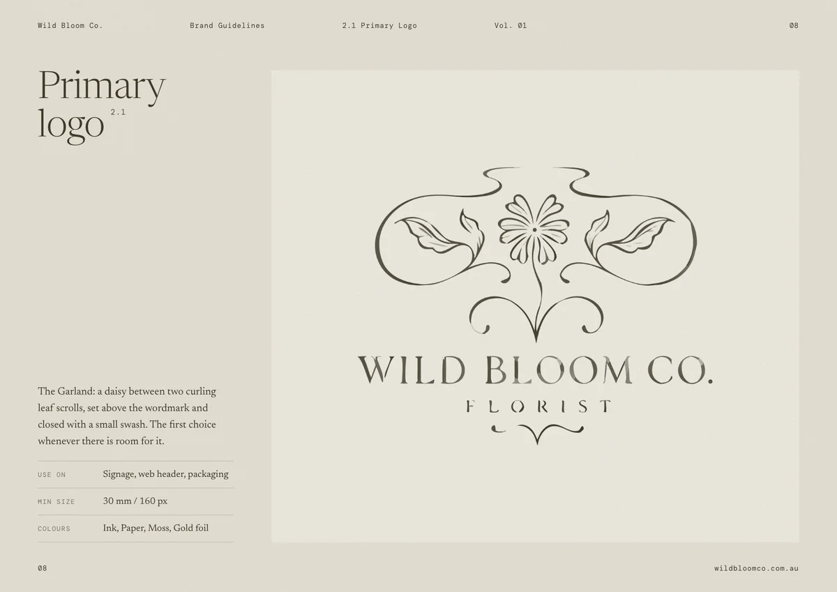 Wild Bloom Co. brand guidelines: Primary logo