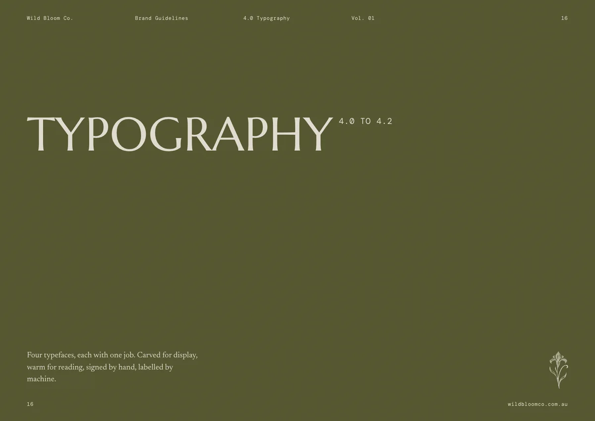 Wild Bloom Co. brand guidelines: Typography