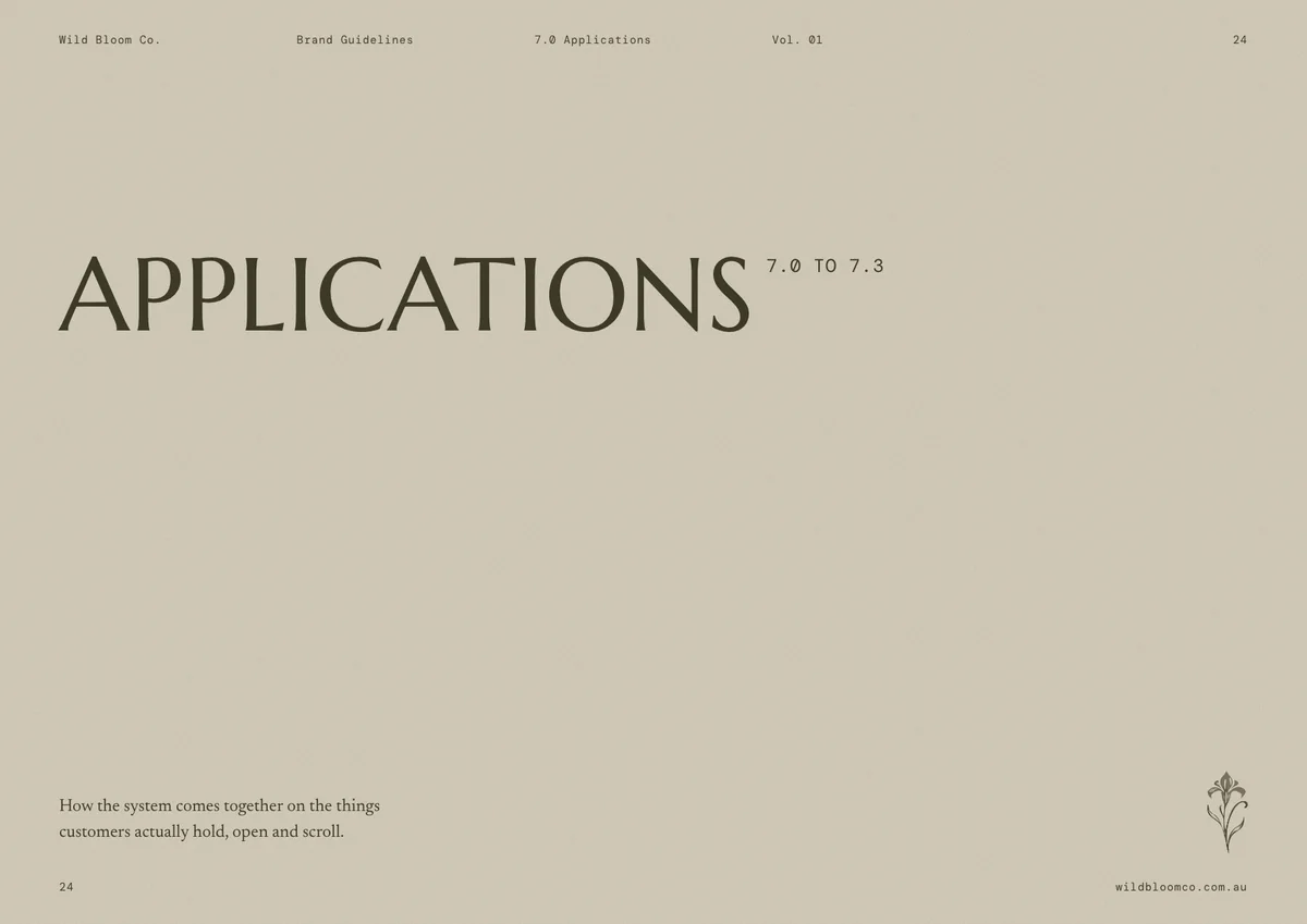 Wild Bloom Co. brand guidelines: Applications