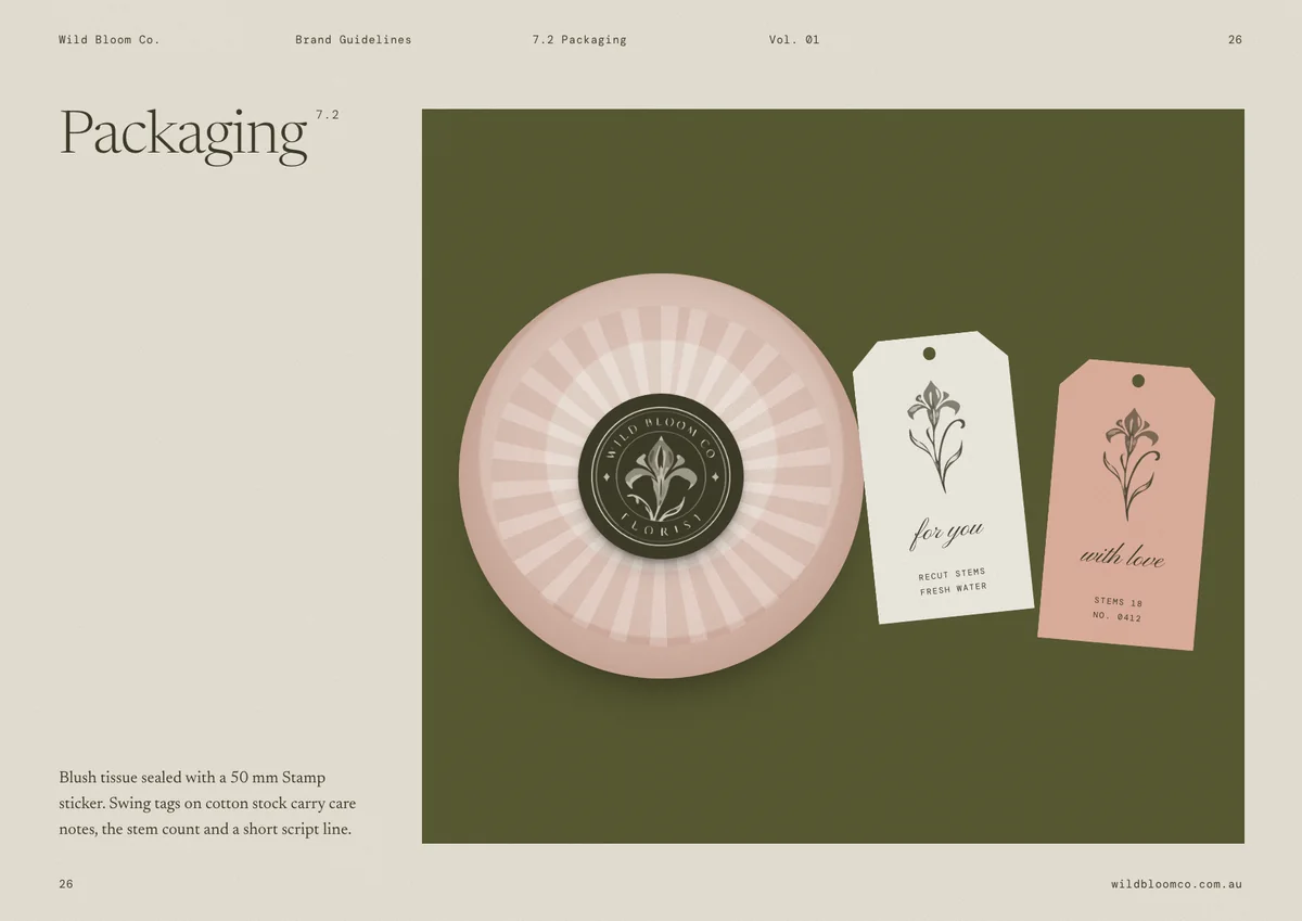 Wild Bloom Co. brand guidelines: Packaging