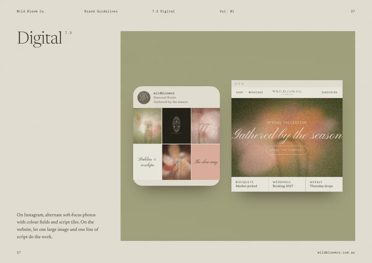 Wild Bloom Co. brand guidelines: Digital