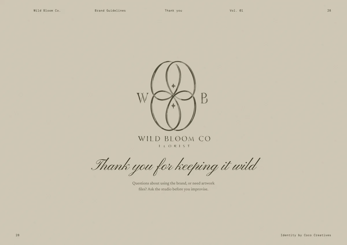Wild Bloom Co. brand guidelines: Thank you