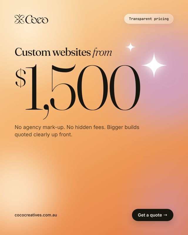 Transparent pricing, websites from $1,500