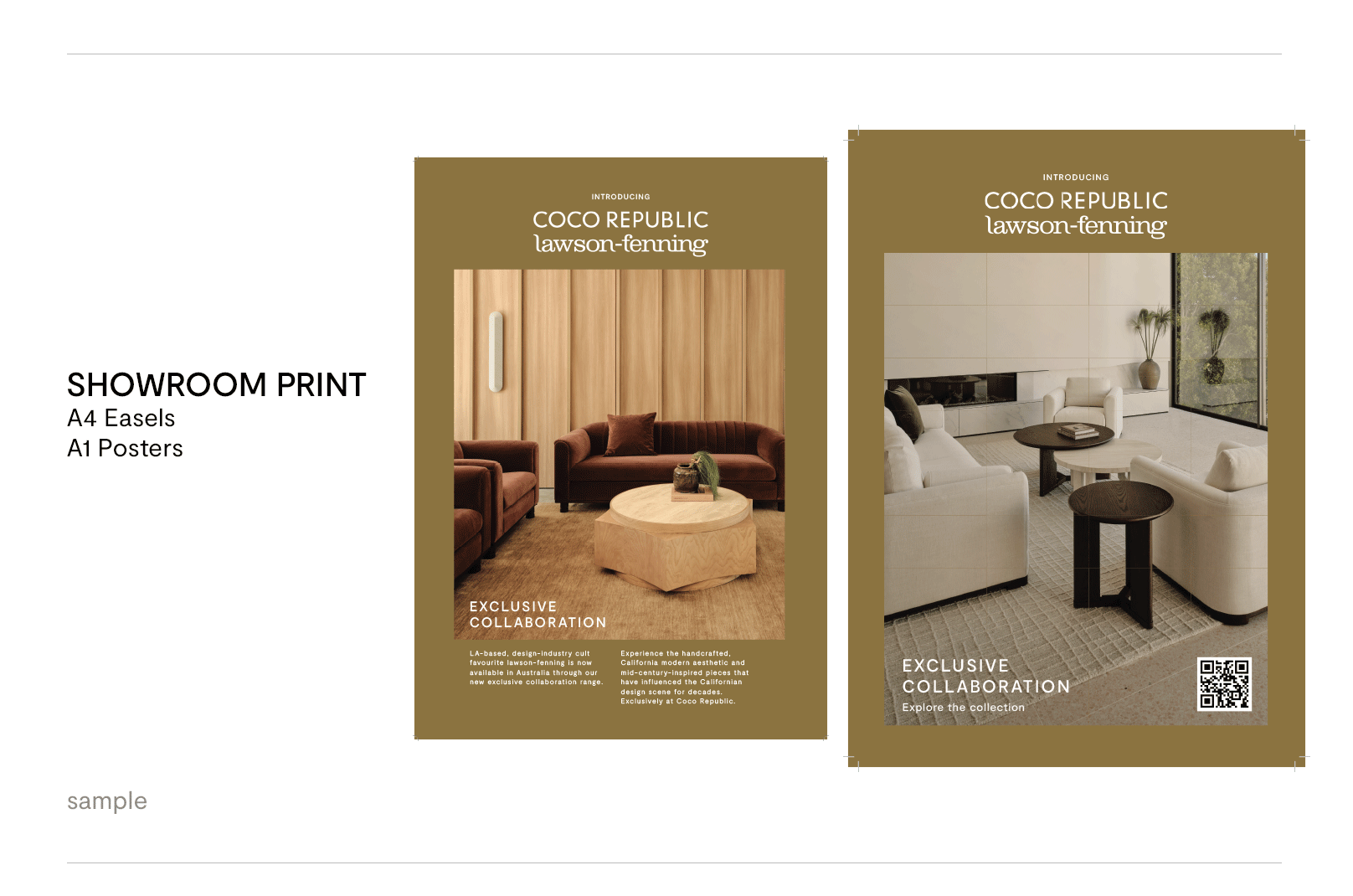 In-store print expressions, including A4 easels and A2 posters