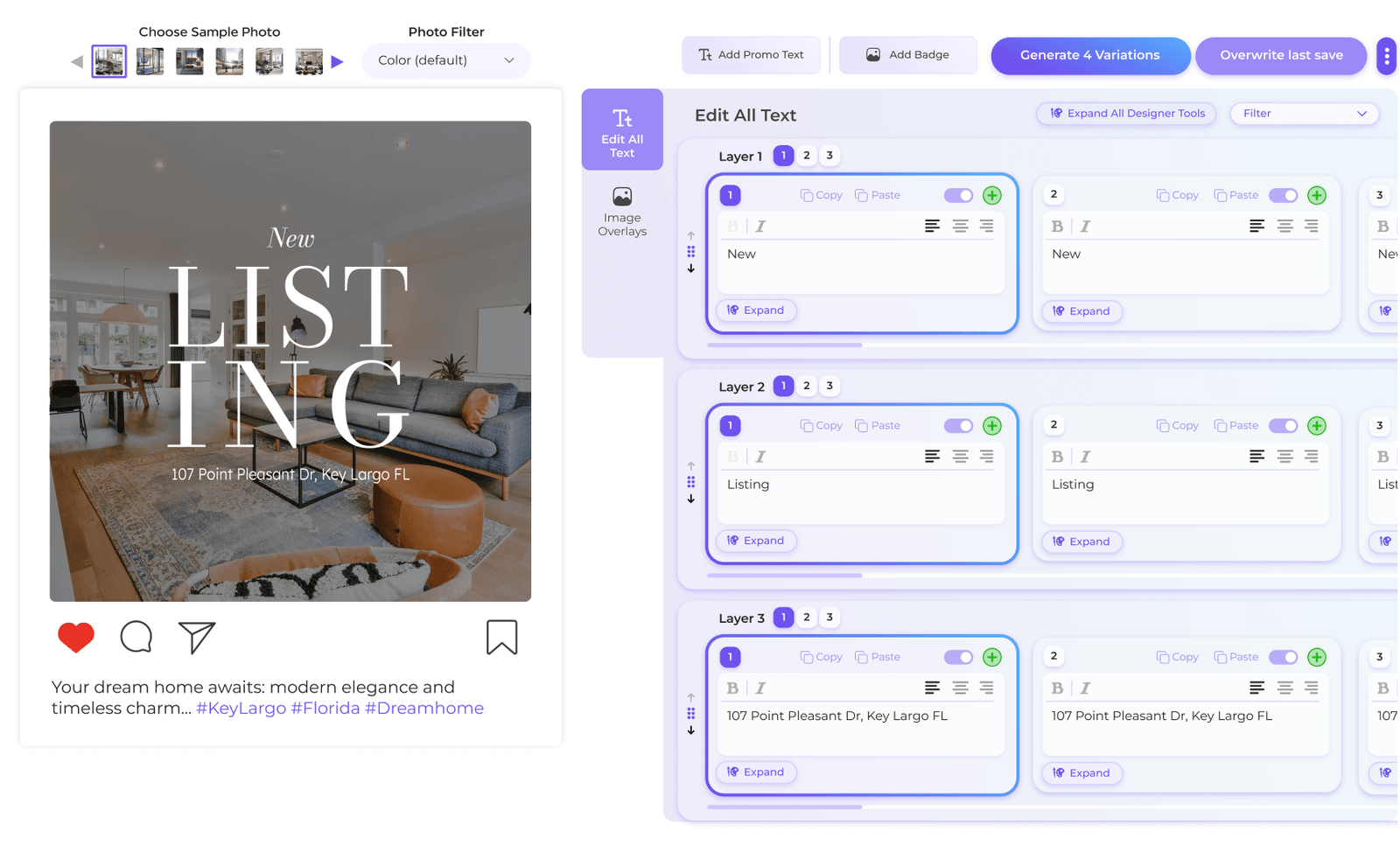 Image editing interface, where AI-generated content meets manual control